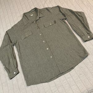 The Territory Ahead Blouse Womens Large 100% Rayon Button Shirt Vtg Pearloid